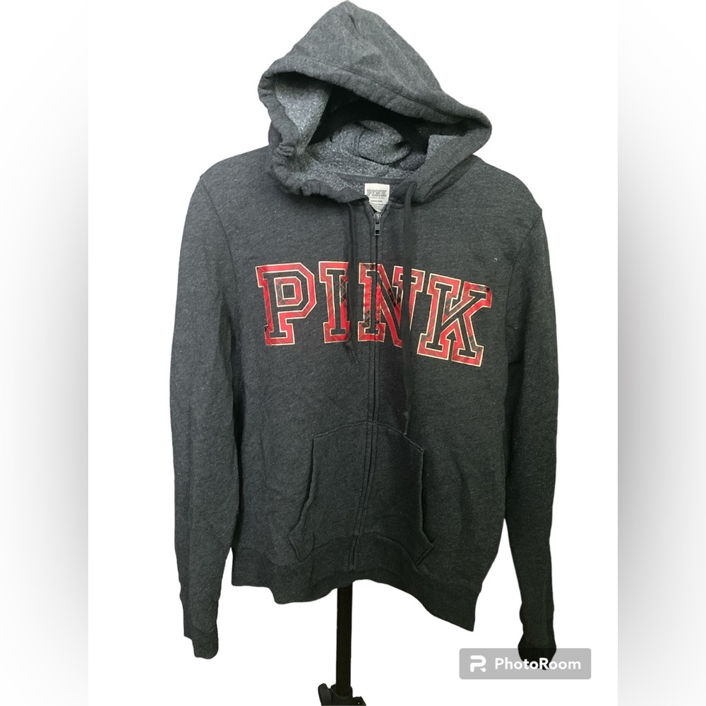 Victoria secret pink zip up hoodie size large